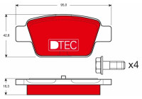 Bromsbeläggssats, skivbroms DTEC COTEC GDB1485DTE TRW