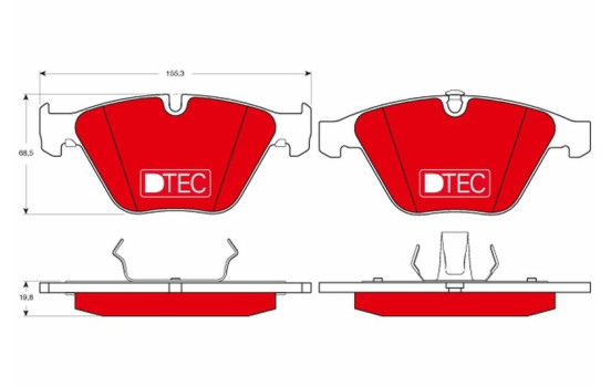 Bromsbeläggssats, skivbroms DTEC COTEC GDB1498DTE TRW