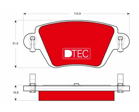 Bromsbeläggssats, skivbroms DTEC COTEC GDB1525DTE TRW