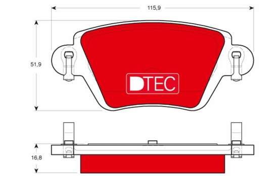 Bromsbeläggssats, skivbroms DTEC COTEC GDB1525DTE TRW