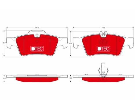 Bromsbeläggssats, skivbroms DTEC COTEC GDB1546DTE TRW, bild 2