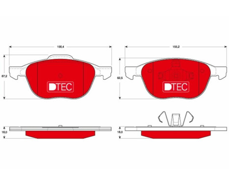 Bromsbeläggssats, skivbroms DTEC COTEC GDB1583DTE TRW