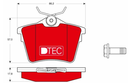 Bromsbeläggssats, skivbroms DTEC COTEC GDB1596DTE TRW