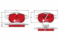 Bromsbeläggssats, skivbroms DTEC COTEC GDB1613DTE TRW
