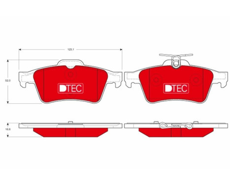 Bromsbeläggssats, skivbroms DTEC COTEC GDB1621DTE TRW