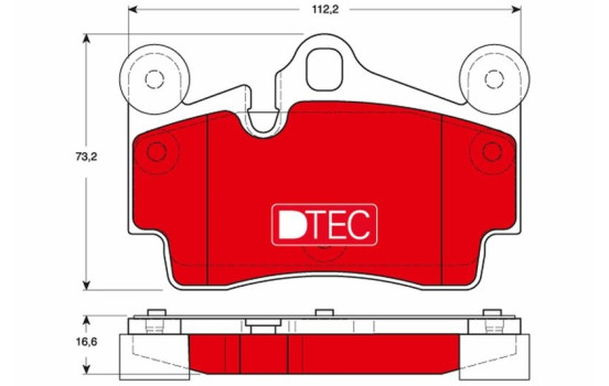 Bromsbeläggssats, skivbroms DTEC COTEC GDB1653DTE TRW