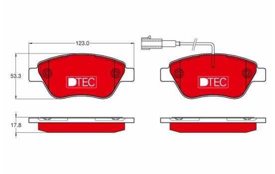 Bromsbeläggssats, skivbroms DTEC COTEC GDB1654DTE TRW