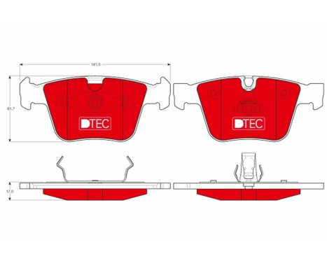 Bromsbeläggssats, skivbroms DTEC COTEC GDB1675DTE TRW