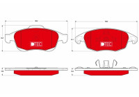 Bromsbeläggssats, skivbroms DTEC COTEC GDB1690DTE TRW