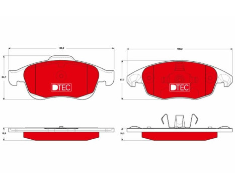 Bromsbeläggssats, skivbroms DTEC COTEC GDB1690DTE TRW