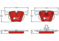 Bromsbeläggssats, skivbroms DTEC COTEC GDB1727DTE TRW