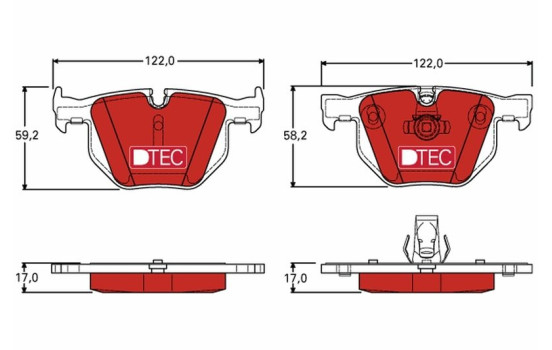 Bromsbeläggssats, skivbroms DTEC COTEC GDB1727DTE TRW