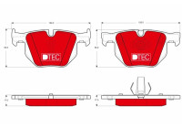 Bromsbeläggssats, skivbroms DTEC COTEC GDB1730DTE TRW