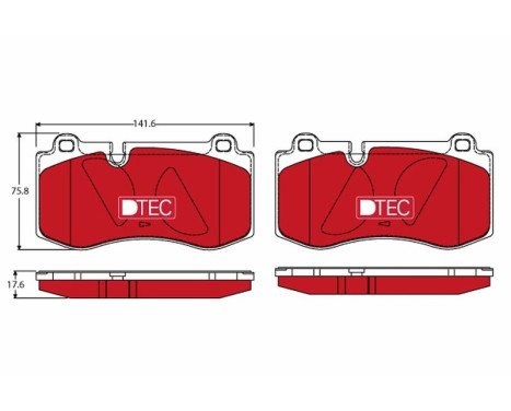 Bromsbeläggssats, skivbroms DTEC COTEC GDB1733DTE TRW