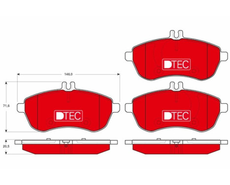Bromsbeläggssats, skivbroms DTEC COTEC GDB1736DTE TRW, bild 2