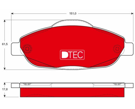 Bromsbeläggssats, skivbroms DTEC COTEC GDB1761DTE TRW