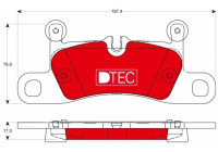 Bromsbeläggssats, skivbroms DTEC COTEC GDB1875DTE TRW