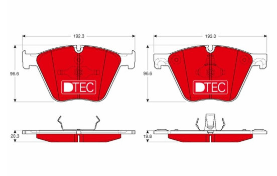 Bromsbeläggssats, skivbroms DTEC COTEC GDB1964DTE TRW