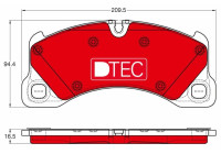 Bromsbeläggssats, skivbroms DTEC COTEC GDB1969DTE TRW