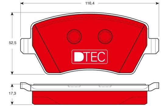 Bromsbeläggssats, skivbroms DTEC COTEC GDB3332DTE TRW