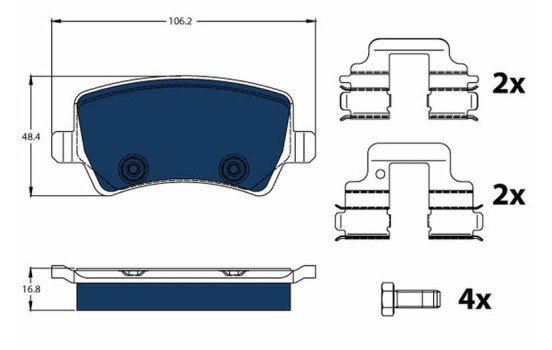 Bromsbeläggssats, skivbroms ELECTRIC BLUE GDB1685BTE TRW