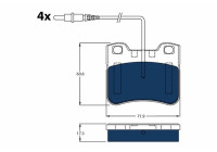 Bromsbeläggssats, skivbroms Elektrisk BLUE GDB1031BTE TRW