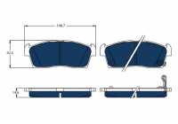 Bromsbeläggssats, skivbroms Elektrisk BLUE GDB1940BTE TRW