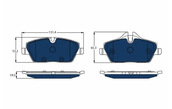 Bromsbeläggssats, skivbroms Elektrisk BLUE GDB2038BTE TRW
