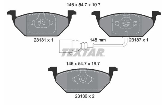 Bromsbeläggssats, skivbroms epad 2313181 Textar