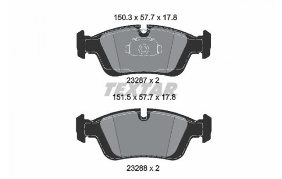Bromsbeläggssats, skivbroms epad 2328781 Textar