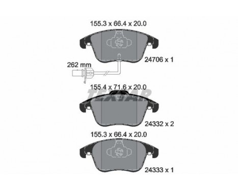 Bromsbeläggssats, skivbroms epad 2470681 Textar