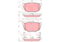 Bromsbeläggssats, skivbroms GDB1010 TRW