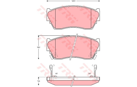 Bromsbeläggssats, skivbroms GDB1012 TRW