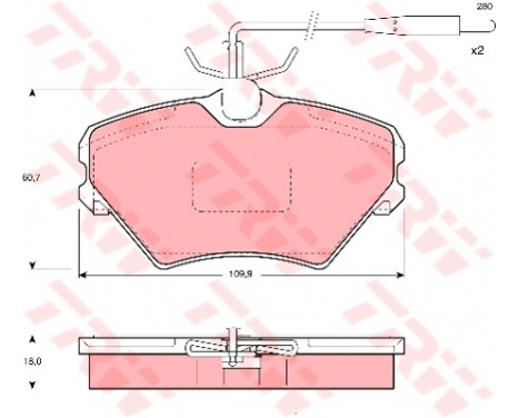 Bromsbeläggssats, skivbroms GDB1087 TRW
