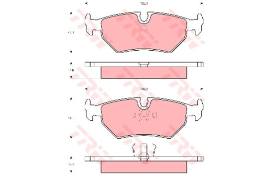 Bromsbeläggssats, skivbroms GDB1109 TRW