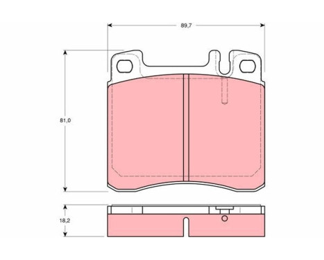 Bromsbeläggssats, skivbroms GDB1122 TRW, bild 2