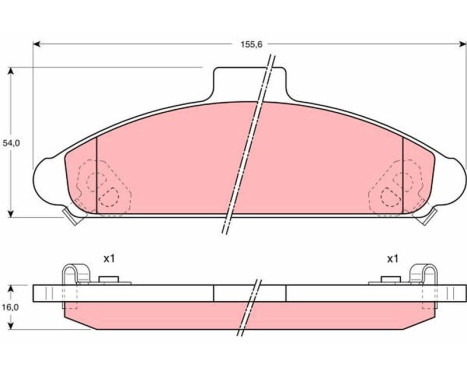 Bromsbeläggssats, skivbroms GDB1136 TRW, bild 2