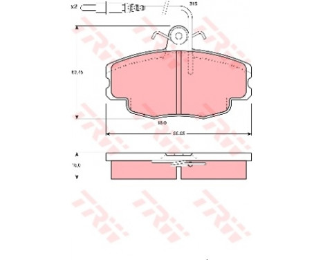 Bromsbeläggssats, skivbroms GDB114 TRW