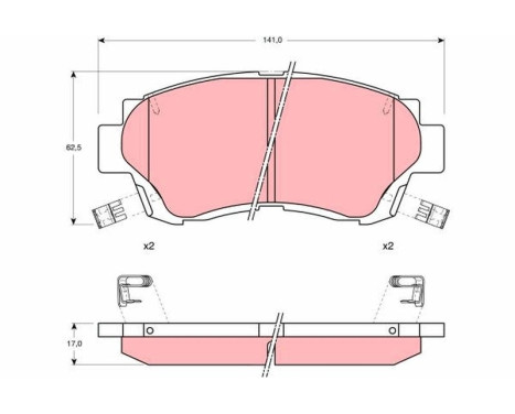 Bromsbeläggssats, skivbroms GDB1142 TRW, bild 2