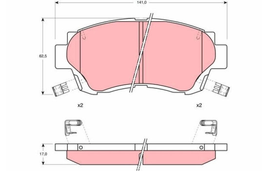 Bromsbeläggssats, skivbroms GDB1142 TRW, bild 2