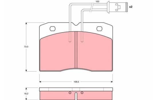 Bromsbeläggssats, skivbroms GDB1152 TRW, bild 2