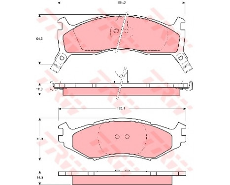 Bromsbeläggssats, skivbroms GDB1158 TRW