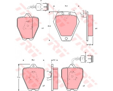 Bromsbeläggssats, skivbroms GDB1162 TRW