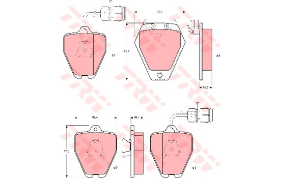 Bromsbeläggssats, skivbroms GDB1162 TRW