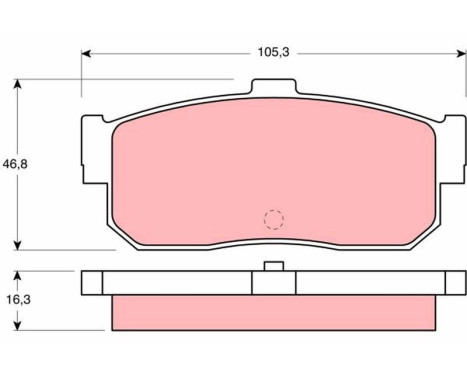 Bromsbeläggssats, skivbroms GDB1172 TRW, bild 2