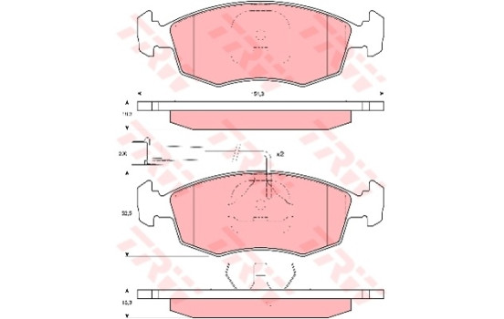 Bromsbeläggssats, skivbroms GDB1341 TRW