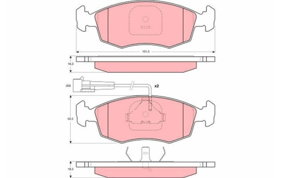 Bromsbeläggssats, skivbroms GDB1341 TRW, bild 2