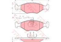 Bromsbeläggssats, skivbroms GDB1393 TRW