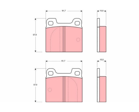Bromsbeläggssats, skivbroms GDB142 TRW, bild 2