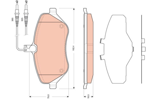 Bromsbeläggssats, skivbroms GDB1663 TRW, bild 2